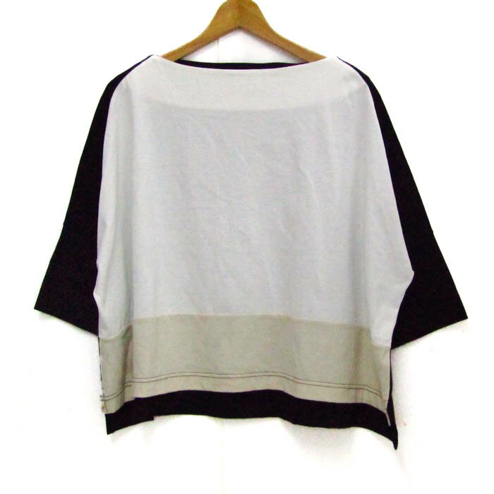 オプティ・ケセラ 七分袖カットソー プルオーバー トップス レディース 2サイズ 白×黒 Coca 【中古】
