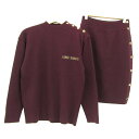 ジュンコシマダ ニット セットアップ 上下セット トップス スカート レディース 9サイズ ワインレッド JUNKO SIMADA 【中古】