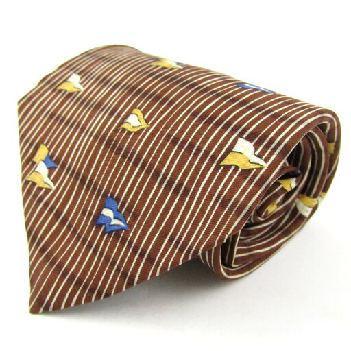 ダンヒル ネクタイ ワイドタイ 総柄 シルク ブランド メンズ ブラウン系 Dunhill 【中古】 ダンヒル ネクタイ ワイドタイ 総柄 シルク ブランド メンズ ブラウン系 Dunhill 【中古】