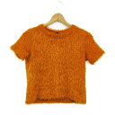 ザラ ニット トップス 半袖 シャギー セーター レディース Sサイズ ブラウン ZARA 【中古】(4)