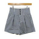 ジルスチュアート ショートパンツ ギンガムチェック ストレッチ ボトムス レディース Sサイズ ネイビー×ホワイト JILLSTUART 【中古】(4)