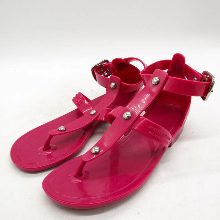 バーバリーブルーレーベル トングサンダル ブランド 靴 レディース Lサイズ ピンク BURBERRY BLUE LABEL 【中古】