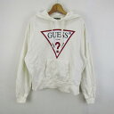 ゲス パーカー 長袖 スウェット ロゴ トップス メンズ XXSサイズ ホワイト Guess 【中古】