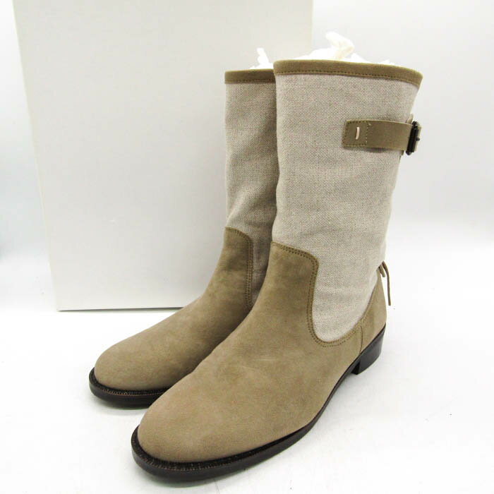 【全品39％OFFクーポン】シューギャラリーオオタ ブーツ ブランド シューズ 靴 日本製 レディース 36サイズ ベージュ SHOE GALLERY OTA 【中古】