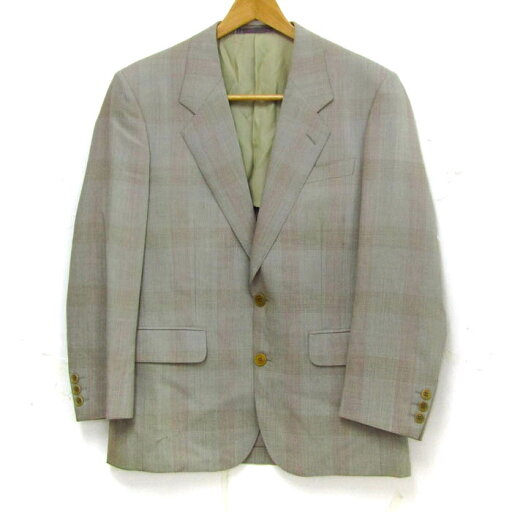 ピエールバルマン テーラードジャケット アウター チェック柄 日本製 メンズ 90 78 165サイズ グレー PIERRE BALMAIN 【中古】 ピエールバルマン テーラードジャケット アウター チェック柄 日本製 メンズ 90 78 165サイズ グレー PIERRE BALMAIN 【中古】