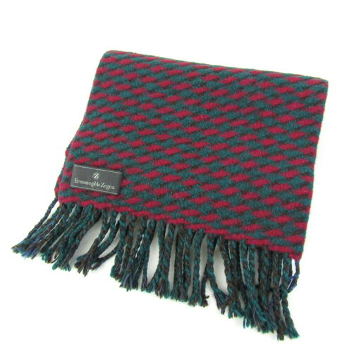 エルメネジルド ゼニア マフラー ストール ブランド メンズ グリーン ピンク Ermenegildo Zegna 【中古】 エルメネジルド ゼニア マフラー ストール ブランド メンズ グリーン ピンク Ermenegildo Zegna 【中古】