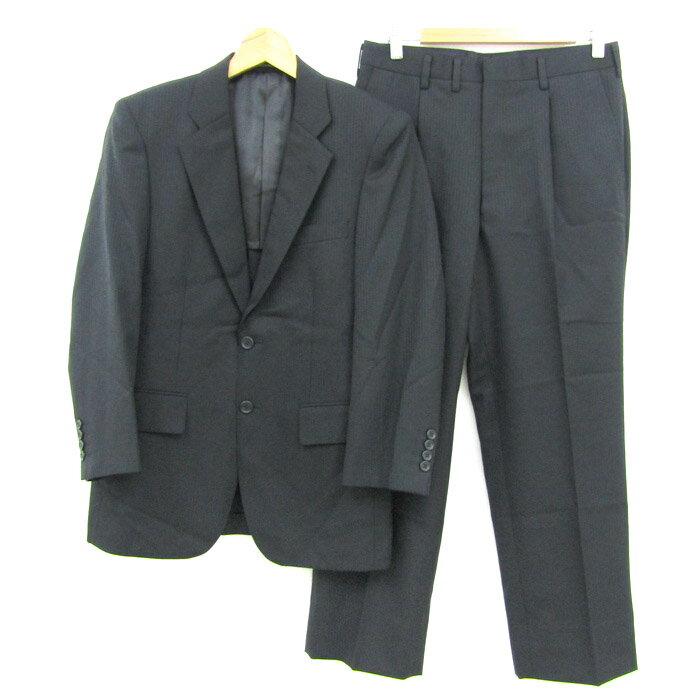 松坂屋 スーツ セットアップ 上下セット ジャケット パンツ 記名有 メンズ フリーサイズ ブラック Matsuzakaya 【中古】