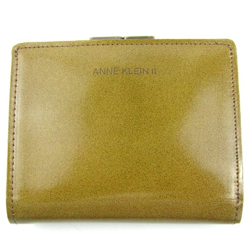 アンクライン 2 二つ折り財布 本革 レザー 日本製 ウォレット ブランド レディース グリーン系 ANNE KLEIN 【中古】 アンクライン 2 二つ折り財布 本革 レザー 日本製 ウォレット ブランド レディース グリーン系 ANNE KLEIN 【中古】