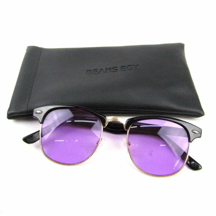 【全品39％OFFクーポン配布中】ビームスボーイ サングラス メガネ フルリム フレーム ブランド レディース ブラック BEAMS BOY 【中古】