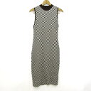 ザラ ニットワンピース ノースリーブ ストレッチ トップス レディース USA Lサイズ ブラウン系×ホワイト系 ZARA 【中古】(4)