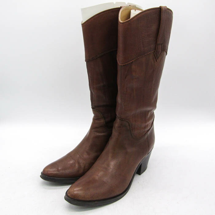 マーガレットハウエル ブーツ 本革 レザー ブランド シューズ 靴 日本製 レディース 22.5サイズ ブラウン MARGARET HOWELL 【中古】