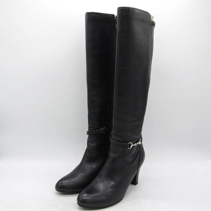 モードカオリ ブーツ 本革 レザー ブランド シューズ 靴 黒 レディース 22.5サイズ ブラック MODE KAORI 【中古】