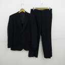 オンワード スーツ セットアップ ウール100% ジャケット パンツ 上下セット 記名有 黒 メンズ A7サイズ ネイビー ONWARD 【中古】