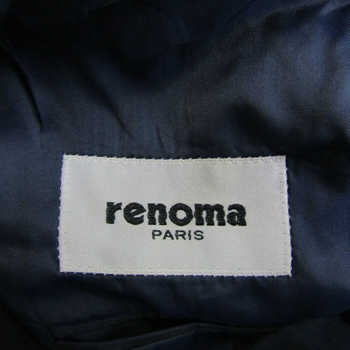 レノマ スーツ セットアップ ウール100% ジャケット パンツ 上下セット記名有 メンズ 48Cサイズ ネイビー renoma 【中古】