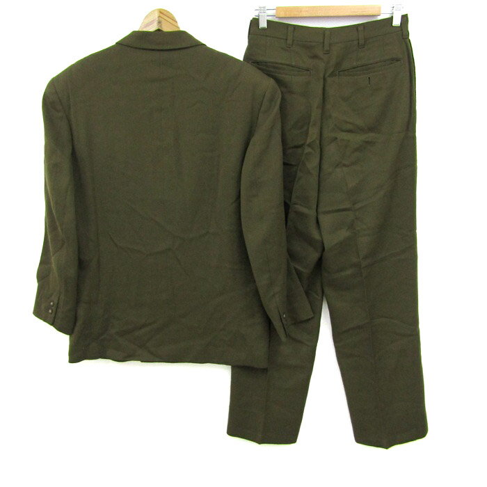インターメッツォ スーツ セットアップ 上下セット ダブルブレスト 日本製 メンズ M/73サイズ カーキ INTERMEZZO 【中古】