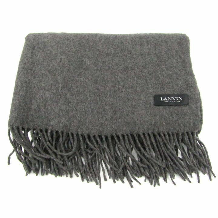 ランバン マフラー ストール ブランド 小物 メンズ レディース ダークグレー LANVIN 【中古】