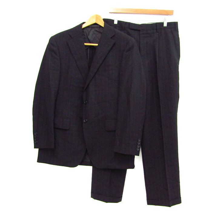 ジャン・レノ スーツ セットアップ 上下セット ジャケット パンツ 記名有 メンズ 98AB6サイズ ブラック系 Jean Reno 【中古】