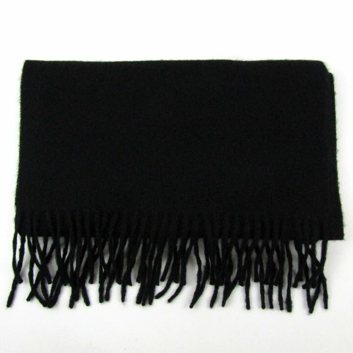 ミッシェルクラン マフラー ストール 無地 ブランド レディース 黒 メンズ ブラック MICHEL KLEIN 【中古】