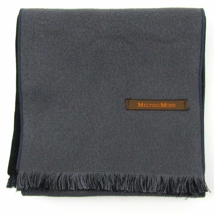 MELTING MORE マフラー ストール 無地 ブランド レディース メンズ グレー/ブラック stole 【中古】