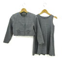 ジュンコ・コシノ セットアップ 上下セット ボレロ ワンピース フォーマル キッズ 女の子用 130サイズ グレー JUNKO KOSHINO 【中古】