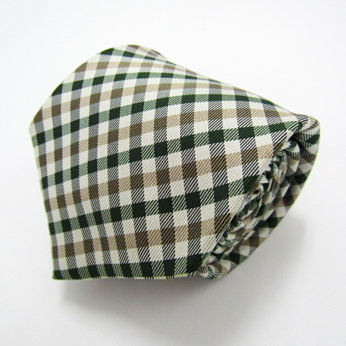 ザタイ ブランド ネクタイ シルク チェック柄 ハンドメイド PO メンズ ホワイト THE TIE 【中古】