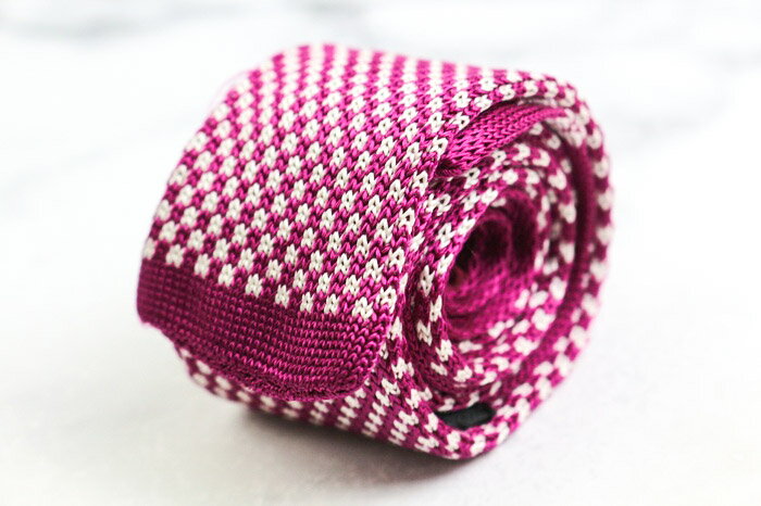 クリスチャン オラーニ ブランド ネクタイ シルク ニットタイ チェック柄 PO メンズ レッド CHRISTIAN ORANI 【中古】