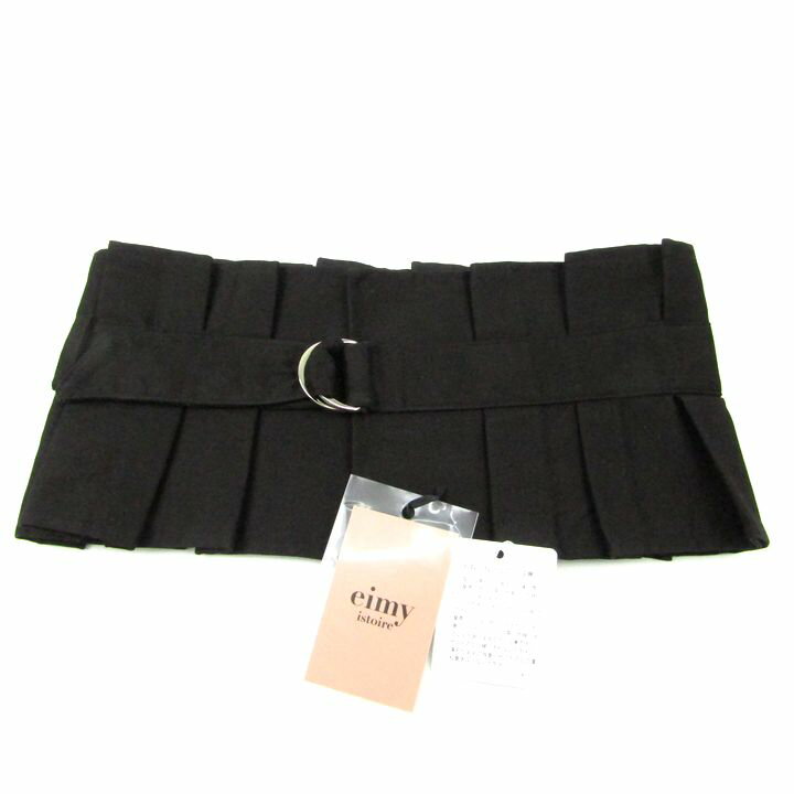 エイミーイストワール タックワイドベルト 未使用 ブランド レディース ブラック eimy istoire 【中古】