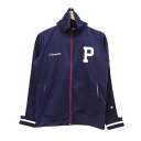 チャンピオン ジャージ トラックジャケット アウター スポーツウエア レディース Lサイズ 紫×白 Champion 【中古】