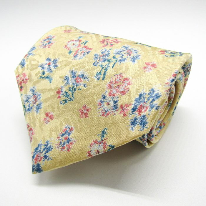ピエールカルダン ブランド ネクタイ シルク ボタニカル柄 花柄 PO メンズ イエロー Pierre Cardin 【中古】