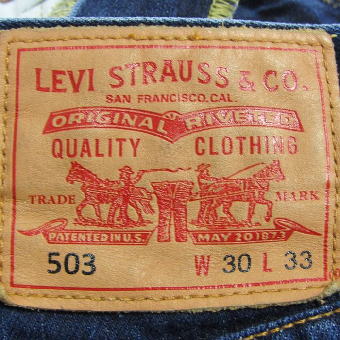 リーバイス デニムパンツ ジーンズ 503 ボトムス メンズ W30 L33サイズ ブルー系 Levi's 【中古】