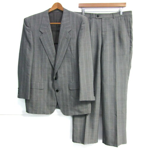 ランバン スーツ セットアップ ウール100% ブランド ジャケット パンツ 上下セット メンズ R50-46-88サイズ グレー系 LANVIN 【中古】 ランバン スーツ セットアップ ウール100% ブランド ジャケット パンツ 上下セット メンズ R50-46-88サイズ グレー系 LANVIN 【中古】