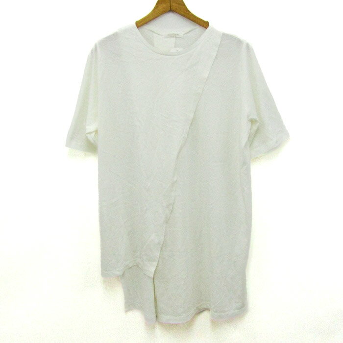ショコラフィネローブ アシンメトリーチュニック 半袖 シャツ トップス レディース Fサイズ ホワイト系 chocol raffine robe 【中古】