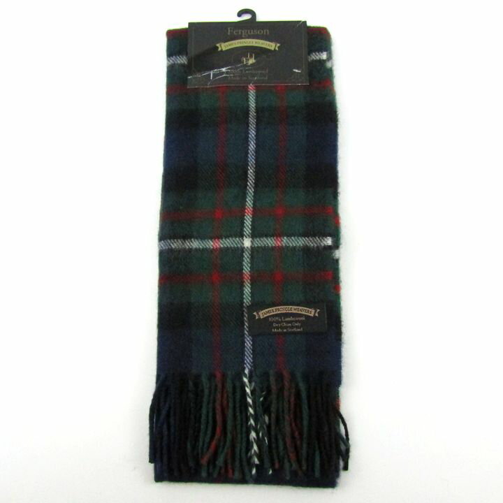 ファーガソン JAMES PRINGLE WEAVERS マフラー 未使用 ラムウール スコットランド製 メンズ グリーン Ferguson 【中古】