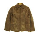 ジャンジェルド ファージャケット ラビットファー ブルゾン アウター レディース Mサイズ ブラウン JEAN GERARD 【中古】