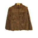 ジャンジェルド ファージャケット ラビットファー ブルゾン アウター レディース Lサイズ ブラウン JEAN GERARD 【中古】