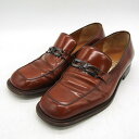 フェラガモ ローファー スリッポン ブランド ガンチーニ シューズ 靴 イタリア製 メンズ 26サイズ ブラウン FERRAGAMO 【中古】