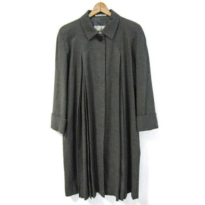 タケオ ニシダ ロングコート ウール混 アウター レディース 9サイズ グレー TAKEO NISHIDA 【中古】(4)