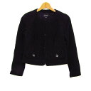 エポカ ノーカラージャケット アウター ウール レディース ITL40サイズ ブラック EPOCA 【中古】