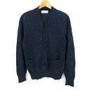 トゥモローランド トリコット ニットカーディガン Vネック リネン混 トップス メンズ Sサイズ ネイビー系 TOMORROWLAND tricot 【中古】