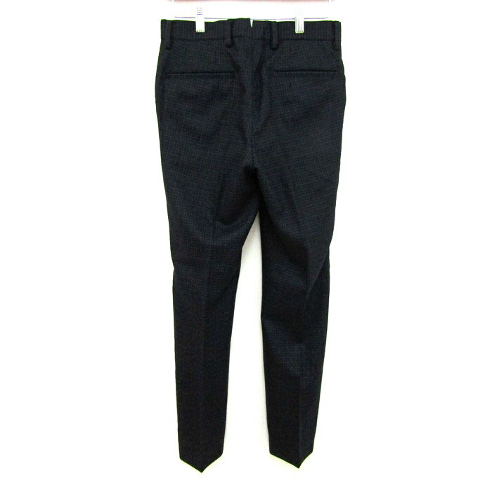 ダーバン パンツ ボトムス スラックス ウール チェック柄 日本製 メンズ 74サイズ ネイビー Durban 【中古】
