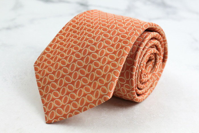 ターンブル&アッサー ブランド ネクタイ ドット シルク 英国製 PO メンズ オレンジ Turnbull & Asser 英国王室御用達 【中古】