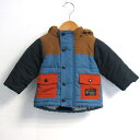 ブリーズ 中綿ジャケット ジャンパー アウター 裏ボア ベビー 男の子用 80サイズ ベージュ×黒×青 BREEZE 【中古】