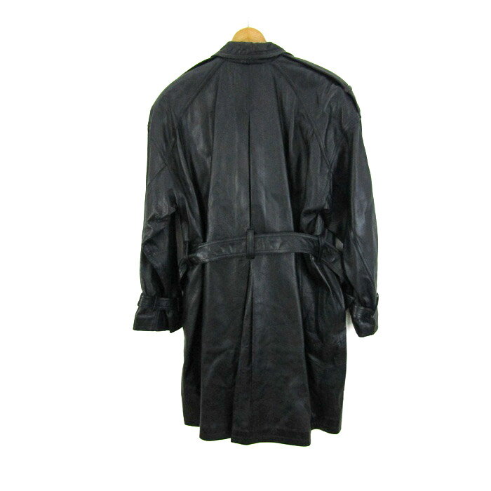 アンパルティ レザージャケット レザーコート アウター 羊革 メンズ フリーサイズ ブラック En Partie 【中古】