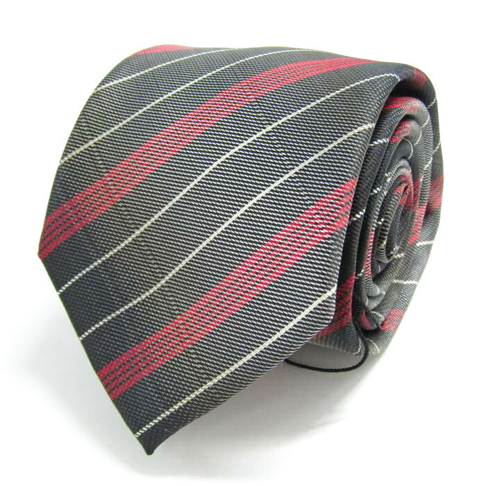 アトリエ365 ブランド ネクタイ ストライプ柄 未使用タグ付 PO メンズ ブラック TIE 【中古】