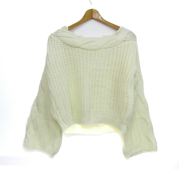 ロイヤルパーティ ニット トップス 長袖 セーター ケーブル編み レディース Fサイズ ホワイト ROYAL PA..