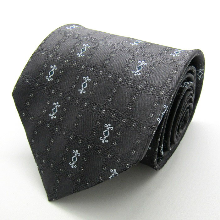 ザタイ ブランド ネクタイ チェック柄 小紋柄 格子柄 シルク 日本製 PO メンズ グレー THE TIE 【中古】