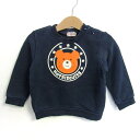 ミキハウス スウェット トレーナー トップス ホットビスケッツ 日本製 ベビー 男の子用 90サイズ ネイビー MIKIHOUSE 【中古】