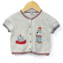 ファミリア カーディガン トップス 半袖 コットンニット ベビー 女の子用 90サイズ グレー Familiar 【中古】