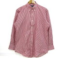 チャップスラルフローレン 長袖ストライプシャツ ボタンダウン トップス メンズ フリーサイズ レッド×ホワイト CHAPS RALPH LAUREN 【中古】(4)