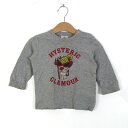 ヒステリックグラマー 長袖Tシャツ トップス ミニちゃん ロゴT ベビー 男の子用 80サイズ グレー×赤 HYSTERIC GLAMOUR 【中古】